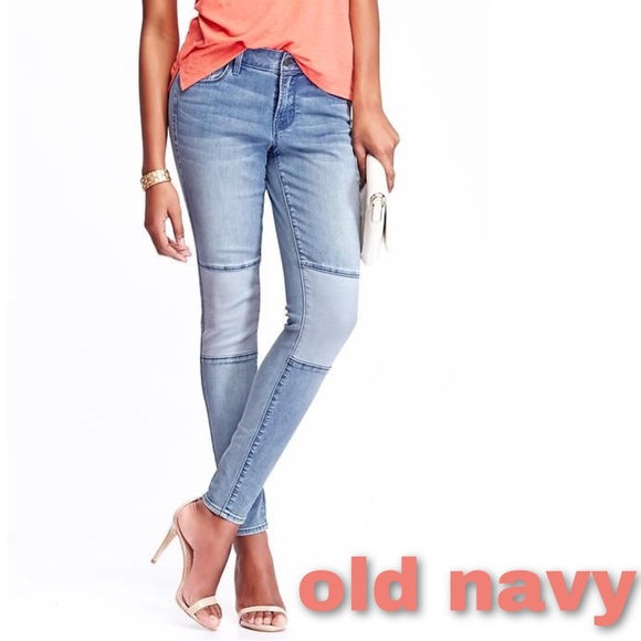 Old Navy Denim - Old Navy The Rockstar Mid Rise Knee Panel Blue Jeans